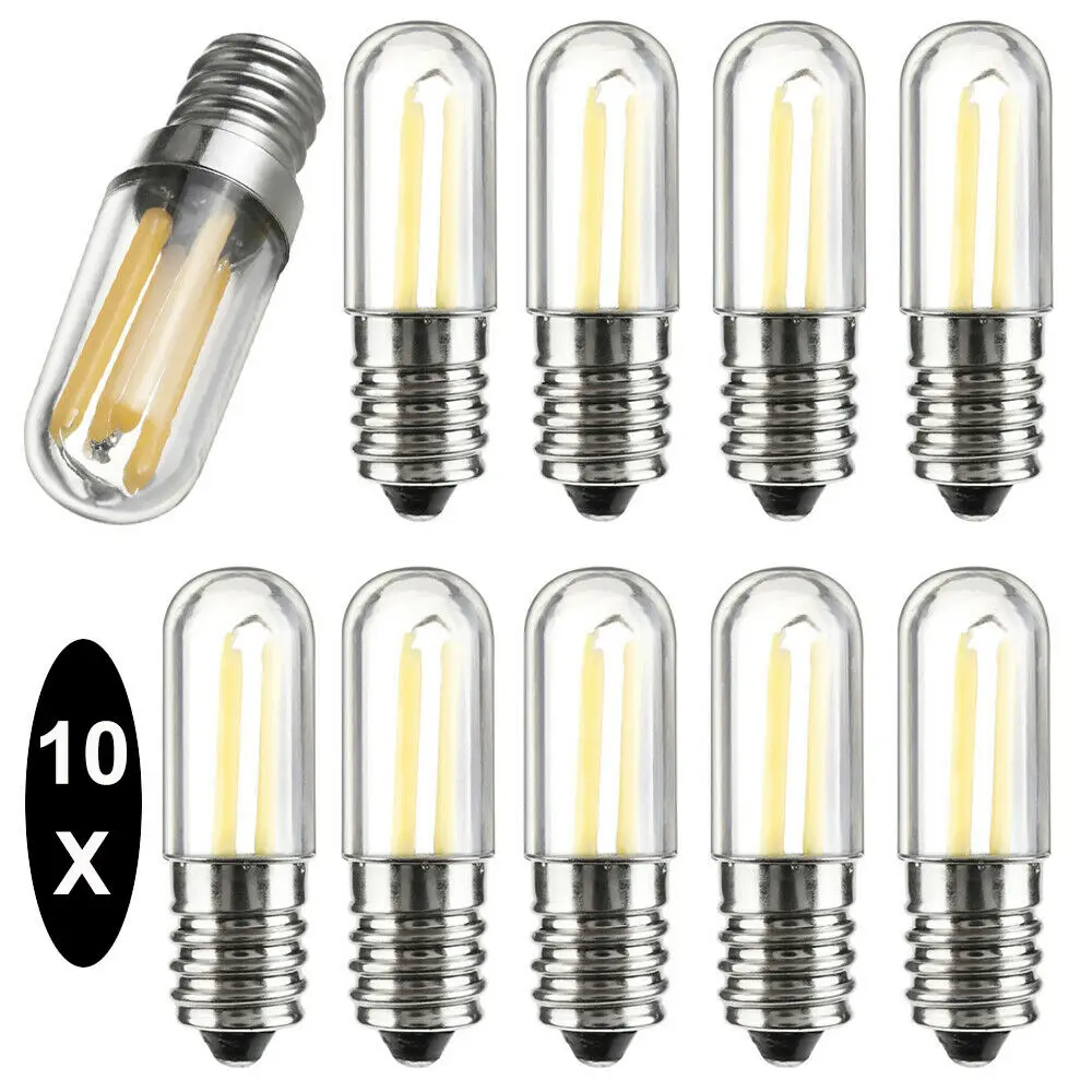 

10 шт./лот Mini E14 E12 Лампа для холодильника лампы с регулируемой яркостью для морозильной камеры 1 Вт 2 Вт 4 Вт лампа COB холодный теплый белый 110 В ...