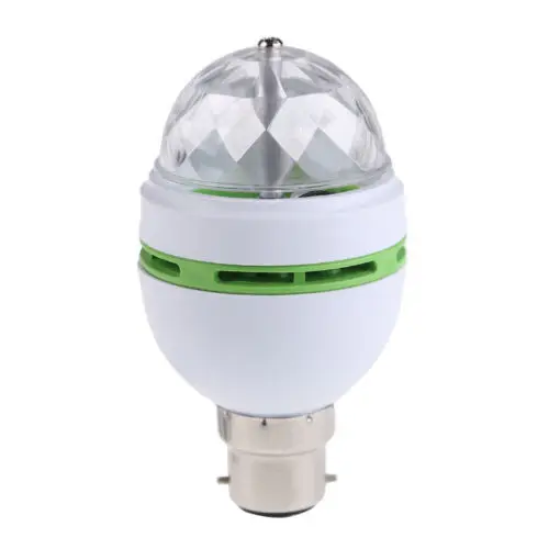 

3W E27 B22 RGB Crystal Ball Rotating LED Stage Light Bulbs For Club Pub Disco Party Bulb Lamp