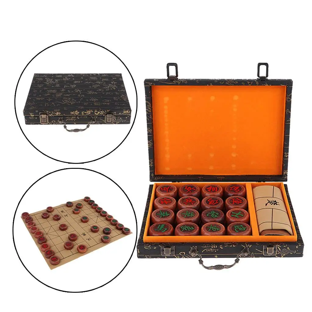 Китайские шахматы из палисандра деревянная настольная игра Xiangqi игровые фигуры