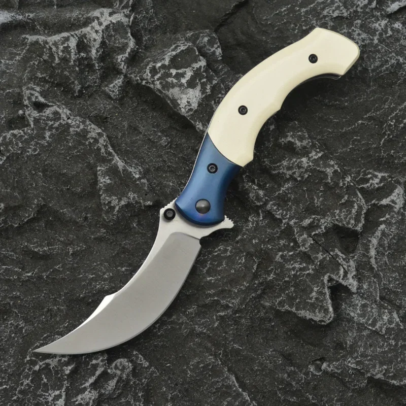 Острый тактический нож складной изогнутый высокой твердости для кемпинга