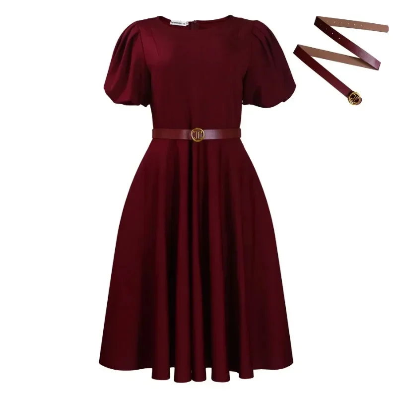 African Clothes for Women Autumn Fashion Short Sleeve Polyester Party Evening Pleat Midi Dress Outfits Africa Clothing