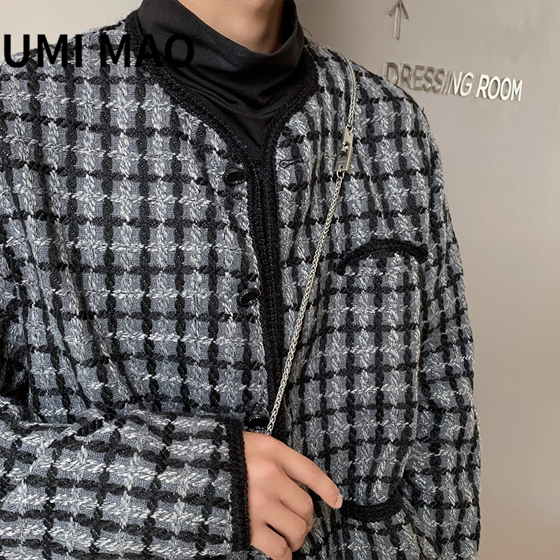 

UMI MAO Yamamoto Dark Little Fragrant Fedora Jacket Korean Style, Loose Round Neck Coat Men Women Autumn Winter Coat Y2K