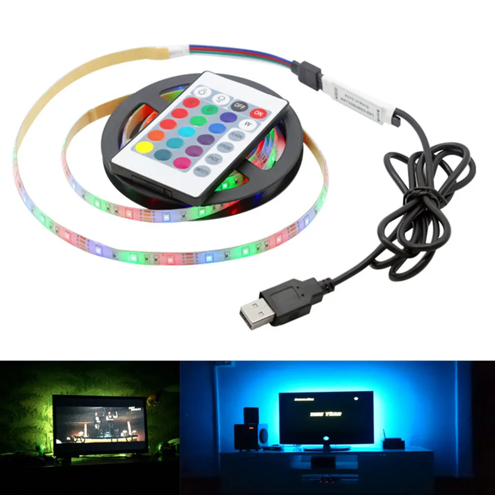 

USB Room LED Light Waterproof RGB Flexible Neon 2835SMD 5V TV Backlight for Kechuang Cabinet Backlight Lampki LEDS Tape