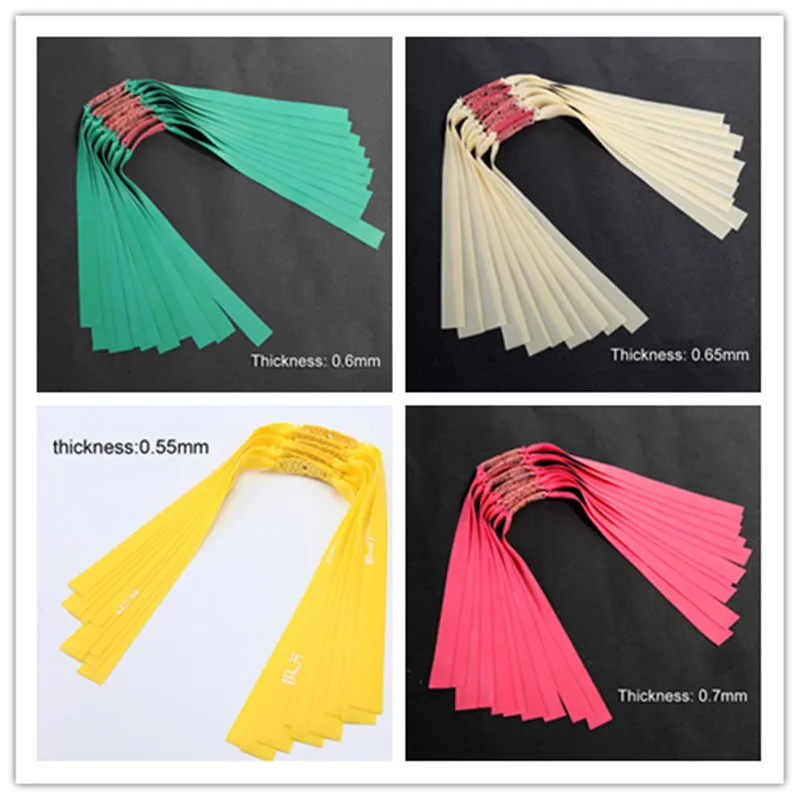 6PCS Slingshots Hunting Outdoor High Elastic Rubber Bands 0.55-1.2MM Thick High-intensity Shooting Accessories Catapult - купить по