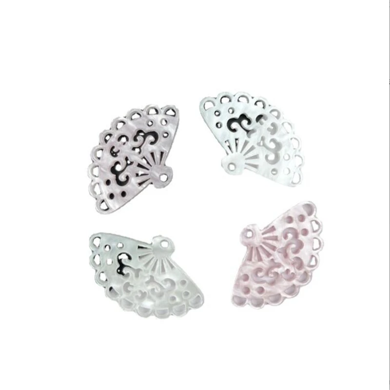 New Creative Acetic Acid Hollow Fan Charms Connectors Diy Pendant Earrings Hairpin Jewelry Making Resin Acessories Material