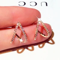ins sale hot romantic hearts bling aaa zircon simple classic earrings geometry high quality exquisite romantic earrings design