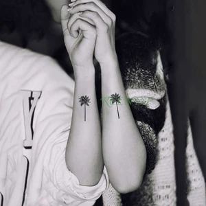 Водостойкая Временная тату-наклейка, кокосовое дерево, искусственная тату, флэш-тату, тату на запястье для девушек и мужчин