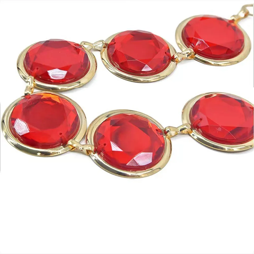 Anime Teen Titans Super Hero Raven Cosplay Costume Halloween Party Women Crystal Stone Chain Belt Jewellery Props