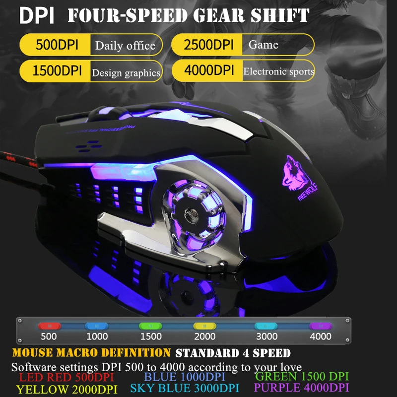 USB wireless/ Wired Gaming Mouse 2000-4000 DPI LED Optical Computer Game Silent For PC laptop |