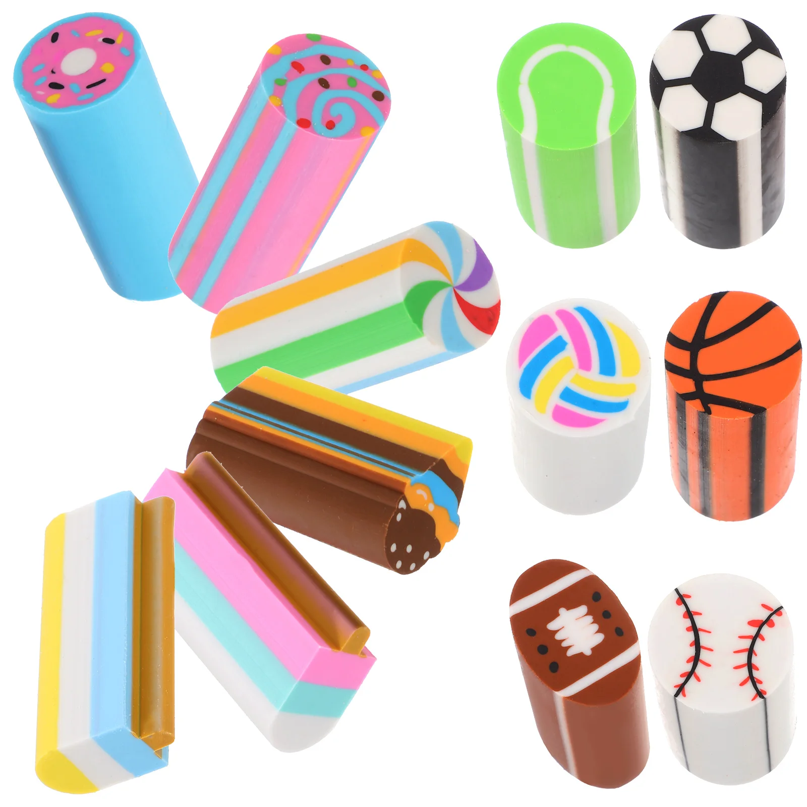 

12 Pcs Cartoon Eraser Erasers Pencils Household Student Delicate Party Favors Tpu Compact Pupils