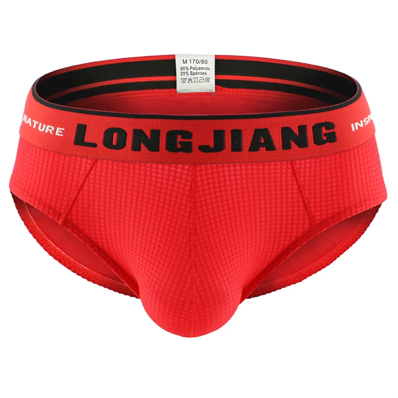 7PCS Wholesale Men's Underwear Sexy Breathable Nylon U Convex Trousers Mid-waist Summer Trendy Men's Briefs Calzoncillos