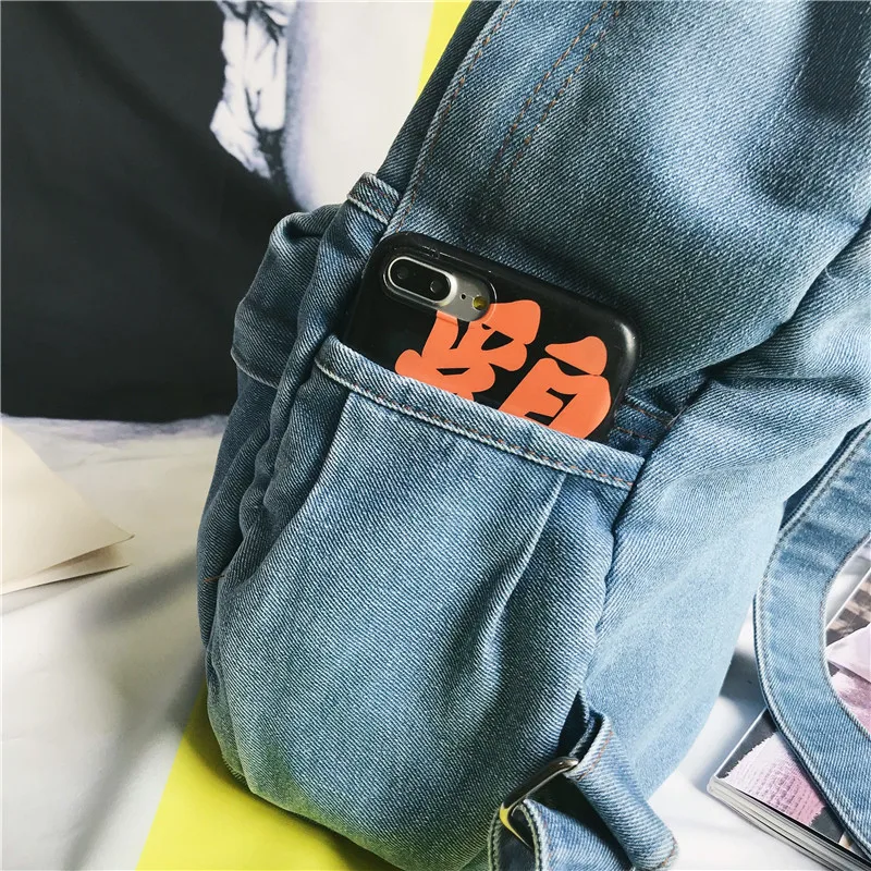 Denim Casual School Backpack Women Bags Travel Jeans Men Large Capacity for Teenage Girls Mochila Feminina Bagpack | Багаж и сумки