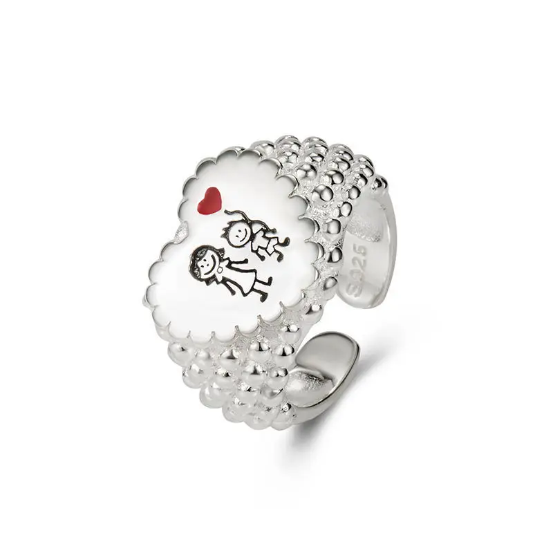 Прямая поставка милые кольца на палец в форме сердца для мамы и ребенка родителя