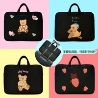 cute bear laptop bag sleeve 11 13 14 15 15 6 16 1 inch for macbook air pro 13 shoulder handbag briefcase inner bag notebook case