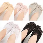 Носки женские летние из нейлона, носки-невидимки с пятью пальцами, тонкие дышащие эластичные шелковые носки с носками, 3 пары