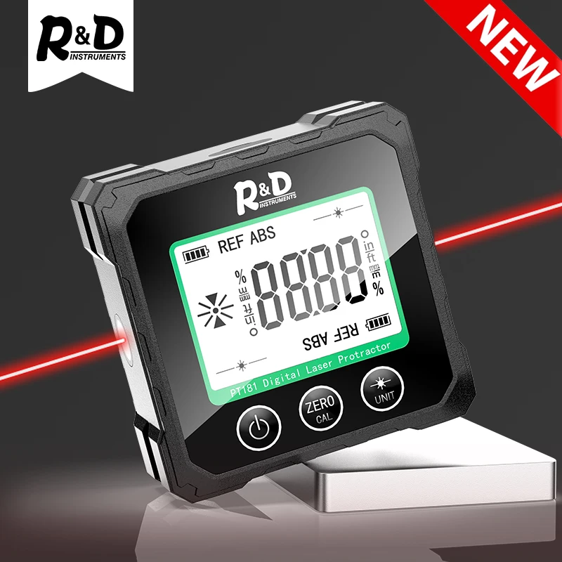 R & D PT181 лазерный фотографический транспортир, измерение угла 3 в 1, лазерный уровень с зарядным устройством Type-C, лазерное измерение для дома