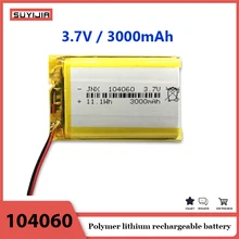 3000mAh 3.7V 104060 Lithium Polymer Rechargeable Battery for Tablet PC Camera GPS Navigator MP5 DVR Bluetooth Speaker Player