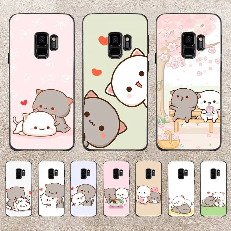 

Peach Mochi Cat Cartoon Phone Case For Samsung Galaxy A51 A50 A71 A21s A31 A41 A10 A20 A70 A30 A22 A02s A13 A53 5G Cover Coque