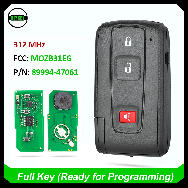 

Умный дистанционный ключ DIYKEY ASK 312 МГц для Toyota Prius 2004 2005 2006 2007 2008 2009-FCC: M0ZB31EG 0030, плата P/N: 89994-47061