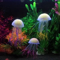 fish tank artificial swim aquarium landscape glowing vivid jellyfish silicone fish tank decor aquarium decoration ornament