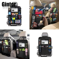 auto back seat storage cover protector for travel road trip kids toddlers car backseat organizer with touch screen tablet holder