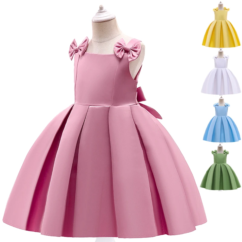 

Женское платье с милым бантом, летнее модное платье принцессы без рукавов, Рождественский костюм на день рождения, подарок, детская одежда