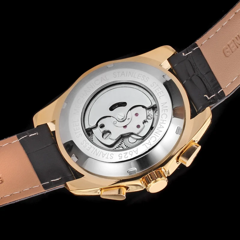 FORSINING FSG6625M3G1 новые автоматические Модные мужские часы tourbillon золотые наручные для