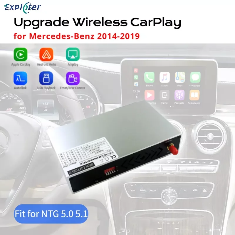 

NEW2023 Exploter Wireless Carplay Adapter for Mercedes Benz 2014-2019 COMAND NTG 5.0 5.1 5.2 system A B C E Clas CLA LSC GLC GLE
