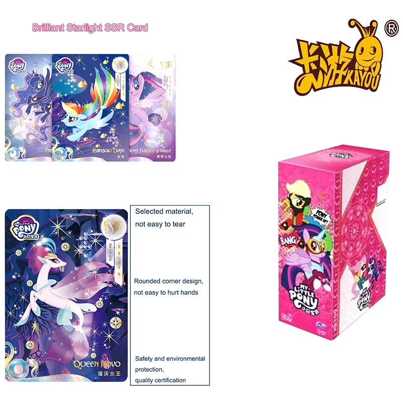 

Sparkle Applejack Rainbow Dash Kids Gift Bronzing Card KAYOU Genuine My Little Pony Card Huiyue 2 Anime Cute Fluttershy Twilight