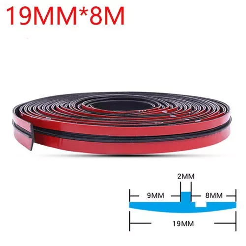 

14mm/19mm Car Rubber Seal Strips Auto Seal Protector Sticker Window Edge Windshield Roof Rubber Noise Insulation Accessories