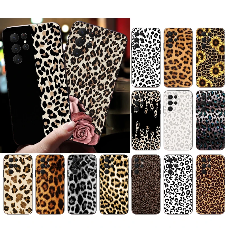 

Phone Case for Samsung Galaxy S23 S22 S21 S20 Ultra S20 S22 S21 S10 S9 Plus S10E S20FE Animal Leopard Print Case