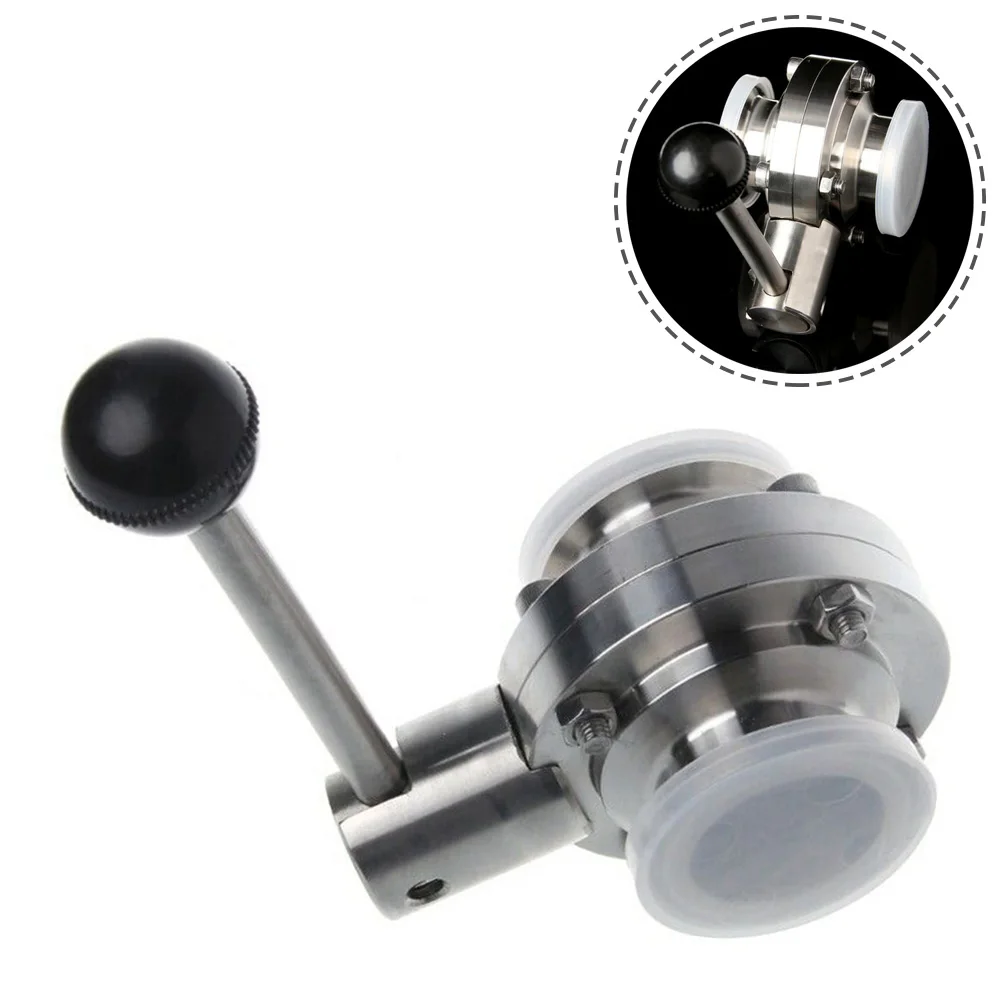 

1-1/2\" 38mm SS304 Stainless Steel Sanitary 1.5\" Tri Clamps Butterfly Valve Hydraulic Pneumatic Industrial Commercial Supplies