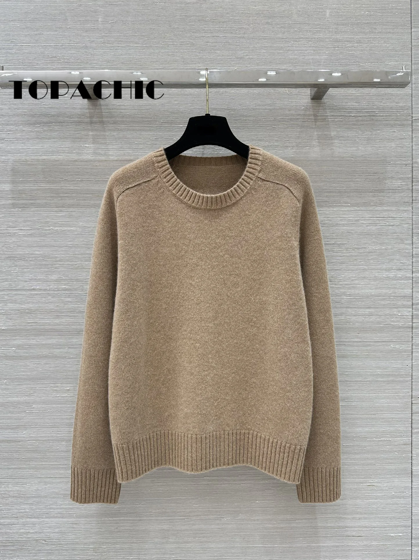 11.5 TOPACHIC-Женская одежда с круглым вырезом однотонный 100% кашемир трикотажные