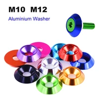 1pcs m10 m12 anodized aluminum profile metal dish washers ring flat countersunk head bolt screw gasket spacer colour decoration