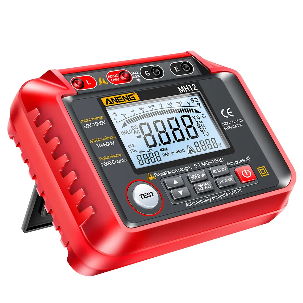 

ANENG Backlight Megohmmeter Resistance Meter Auto Range Tester Plastic