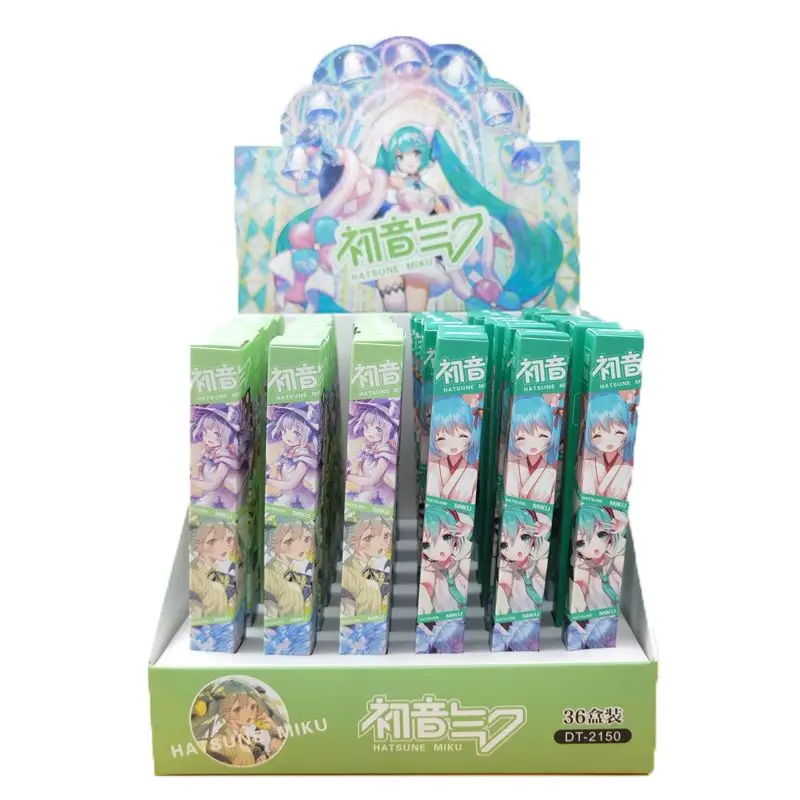 

Wholesale Hatsune Miku press neutral pen speed dry cartoon black signature pen 0.5mm kawaii student stationery anime peripheral