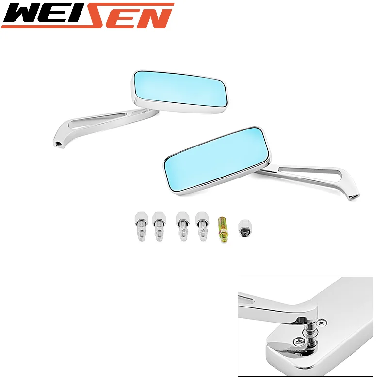 

Motorcycle Rear View Side Mirrors Rearview Auxiliary Smoke Blue For Honda XR230 Kawasaki Z1000 Suzuki Z1000 Yamaha YBR MT01 MT03