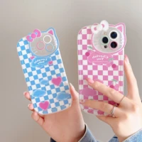 hello kitty lens cute cat phone case for iphone 13 12 11 pro max xr xs max 8 x 7 se 2022 back cover