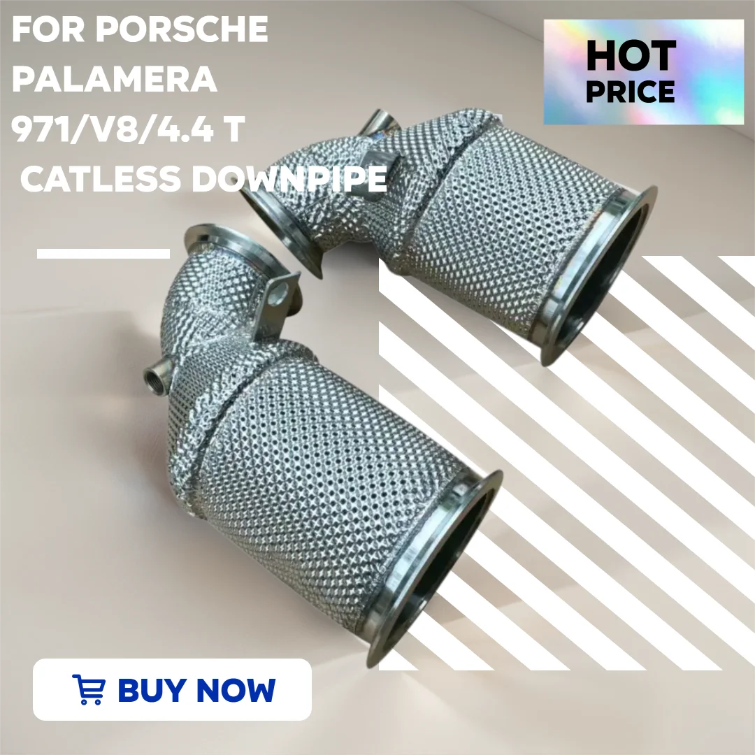 Фото Для Porsche Palamera 971 Catless Downpipe V8/4,4 t Высокопроизводительный неипеченный каталитический нейтрализатор с изоляцией №1