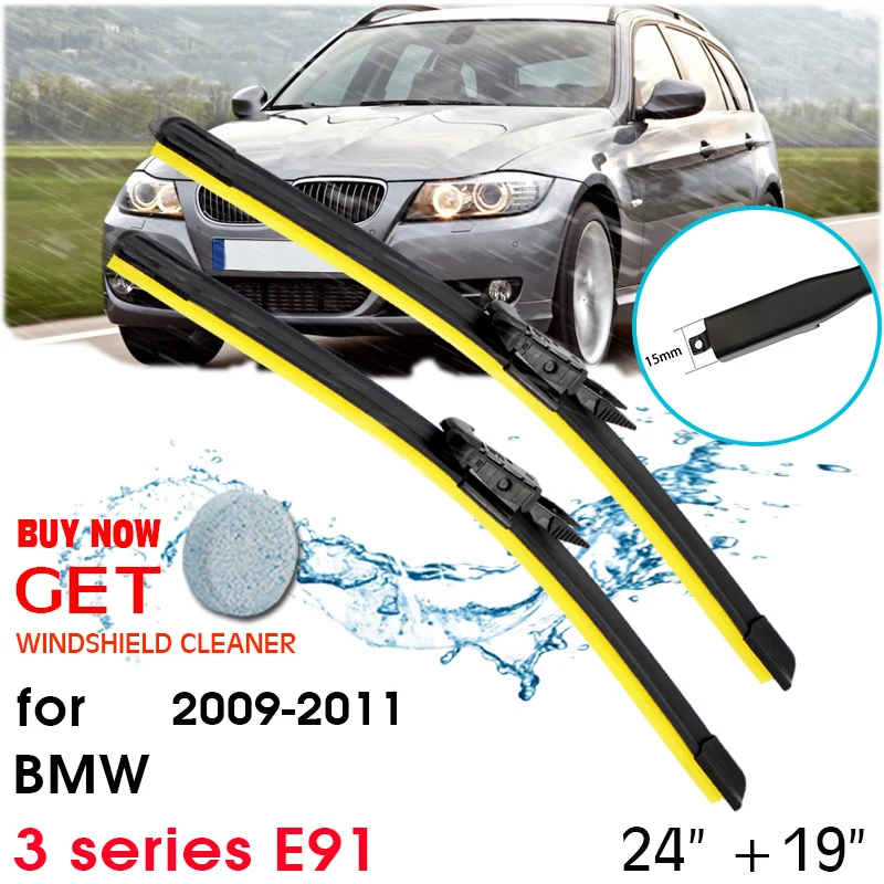 

Car Window Windshield Rubber Silicon Refill Wiper For BMW 3 series E91 2009-2011 LHD / RHD 24"+19" Car Accessories
