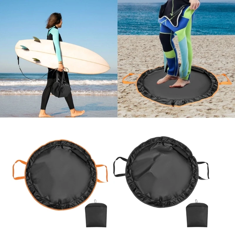 

Diving Suit Storage Bag, Drawstring Retractable Surf Changing Mat Waterproof Wetsuit Changing Mat for Surfing Outdoors