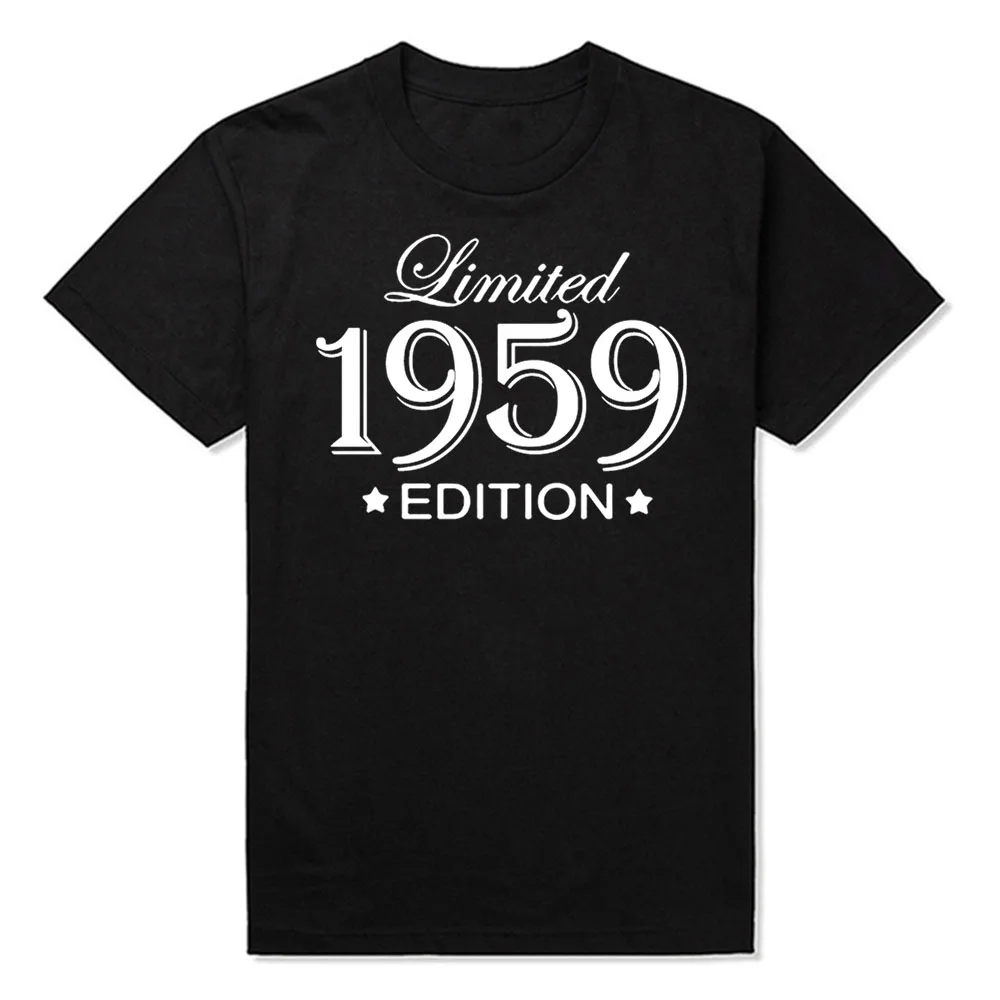 

Милая летняя одежда Стиль Ограниченная серия 1959 футболки забавная Мужская футболка на день рождения с коротким рукавом и круглым вырезом, х...