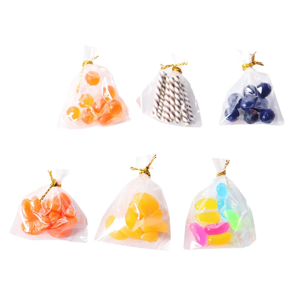 

6 Bags of Miniature Packaged Food Mini Fruit Plaything Dolly House Photo Props