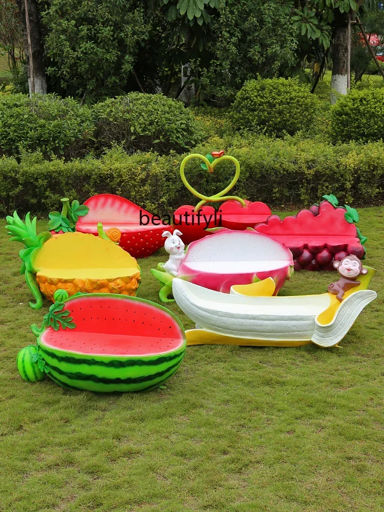 Уличный мультяшный табурет FRP для детского сада торгового центра скульптурные