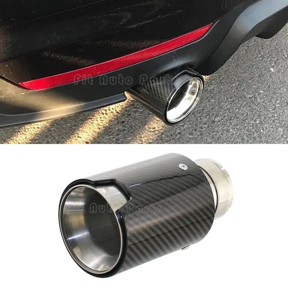 

Carbon Fiber Exhaut tail pipe Glossy muffler Exhaust Tips 79mm 89mm 102mm outlet car accessories