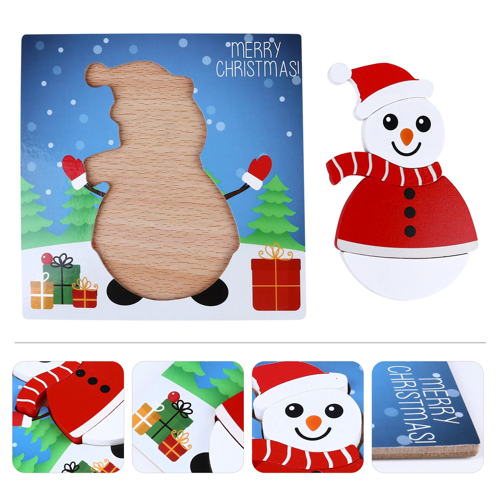 

Jigsaw Christmas Puzzle Puzzles Toy Educational Wooden Party Favorgift Santa Peg Toddler Paper Kitkids Preschool Games Learning