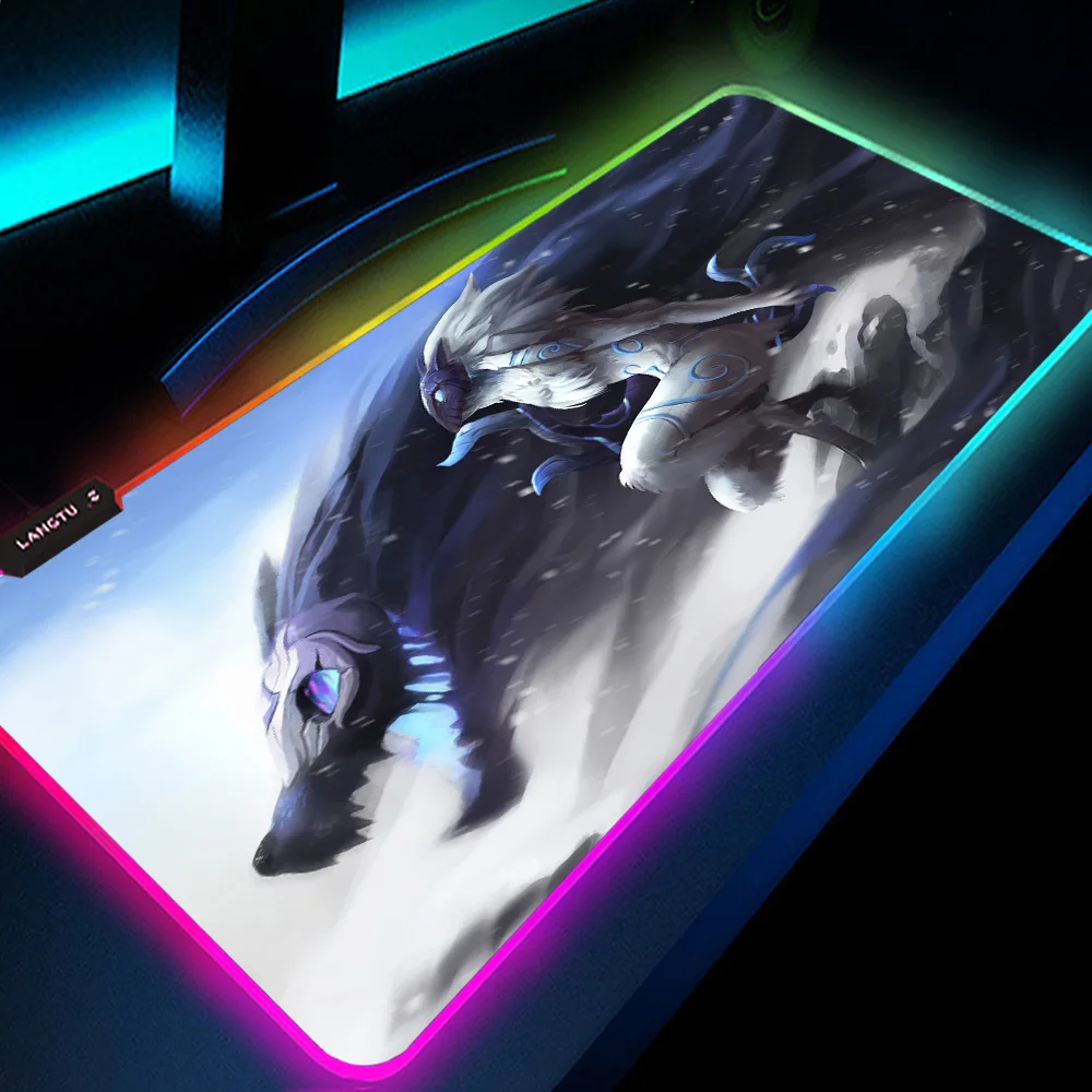 

Kindred Mouse Pad League of Legends Mousepad Rgb Led Pc Gamer Keyboard Mats Desk Protector Long Padding Setup Game Mats Carpet