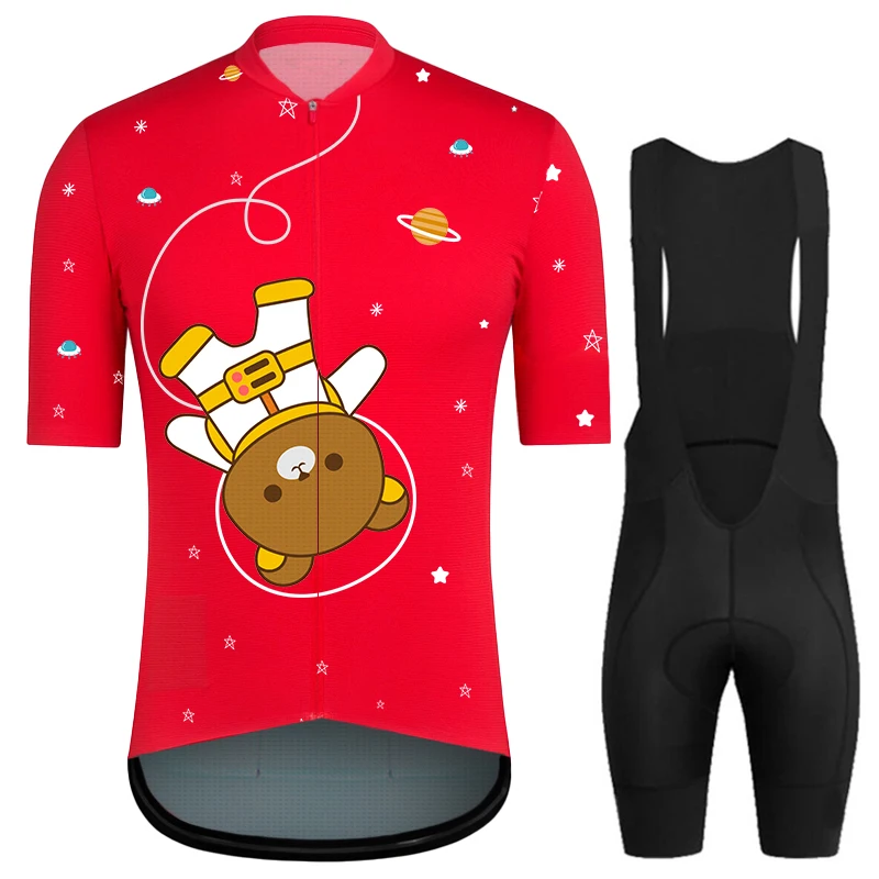 

STRAVA Cycling Jersey sets red Bicycle Short Sleeve Cycling Clothing Bike maillot Cycling Jersey Bib shorts ropa ciclismo hombre
