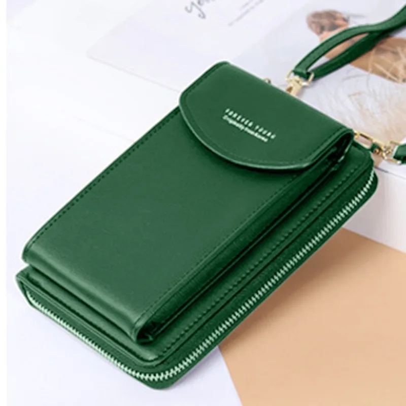 

Women Wallet Shoulder Mini Leather Bags Straps Mobile Phone Big Card Holders Wallet Handbag Money Pockets Small Bags