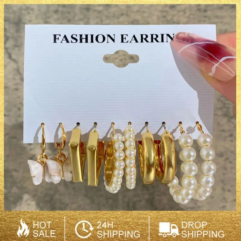 

Набор винтажных сережек, жемчужные серьги-подвески, красочные серьги для девушек и женщин, роскошные геометрические модные серьги, оптовая продажа ювелирных изделий